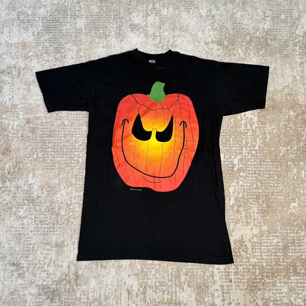 Vintage 1995 Doze Clothes Halloween Pumpkin Oversized Graphic Print T-Shirt